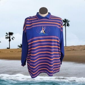 80s Preppy Striped Nautical Top